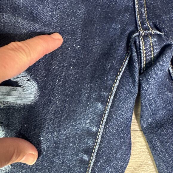 American Eagle Ripped Hi-Rise Jegging Skinny Jeans Dark Wash sz 4 Short - Picture 4 of 9